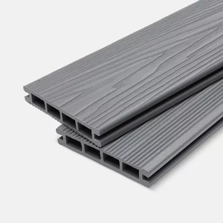 Доска террасная МПК пустотелая с пазом брашир с тиснением серый 150х18х3000мм Мастодек купить в екатеринбурге