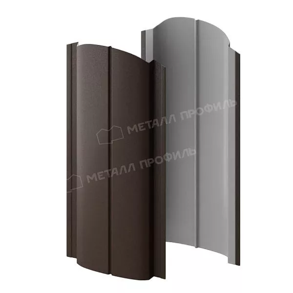 Штакетник металлический МЕТАЛЛ ПРОФИЛЬ ELLIPSE-O 19х126 (VALORI-20-DarkBrown-0.5) купить в екатеринбурге