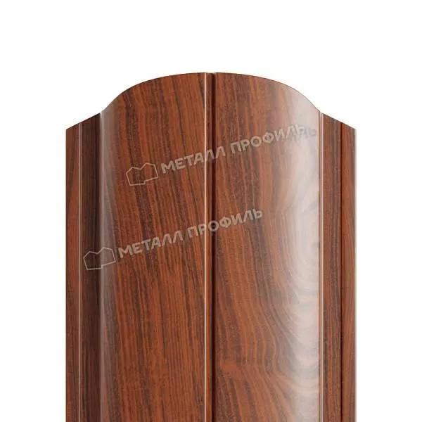 Штакетник металлический МЕТАЛЛ ПРОФИЛЬ ELLIPSE-O 19х126 (ECOSTEEL-01-МореныйДуб-0.5) купить в екатеринбурге