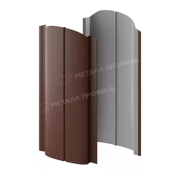 Штакетник металлический МЕТАЛЛ ПРОФИЛЬ ELLIPSE-O 19х126 (VALORI-20-Brown-0.5) купить в екатеринбурге
