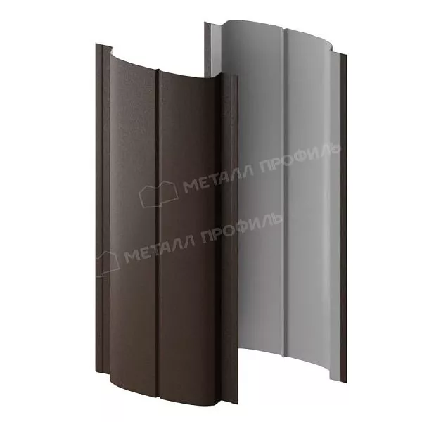 Штакетник металлический МЕТАЛЛ ПРОФИЛЬ ELLIPSE-T 19х126 (VALORI-20-DarkBrown-0.5) купить в екатеринбурге