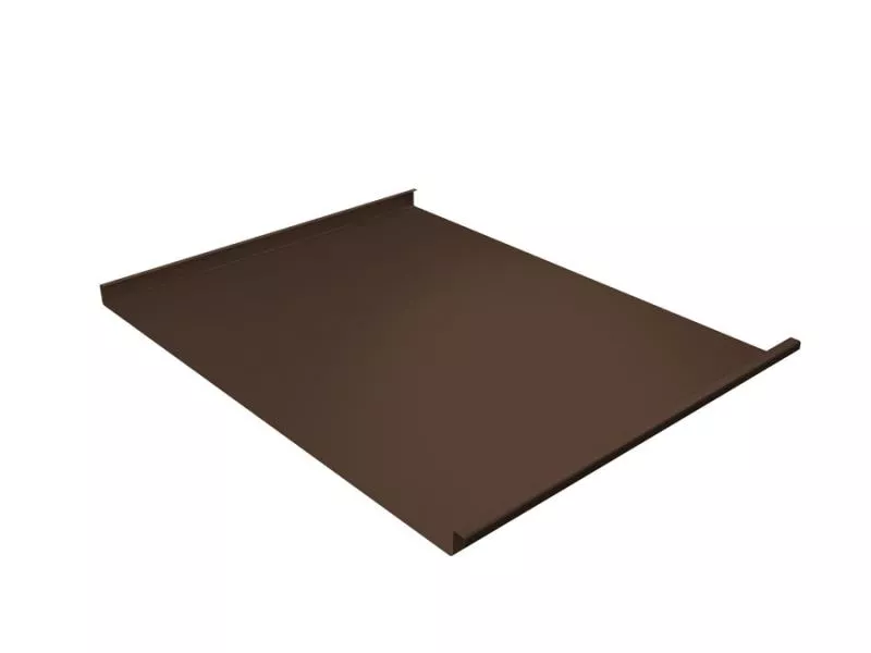 Фальц двойной стоячий Grand Line 0,5 Satin Matt TX с пленкой на замках RAL 8017 шоколад купить в екатеринбурге