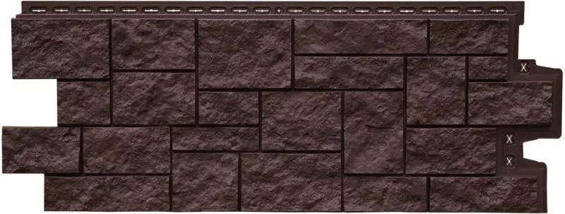 Фасадные панели Grand Line Дикий камень Classic Шоколадный купить в екатеринбурге