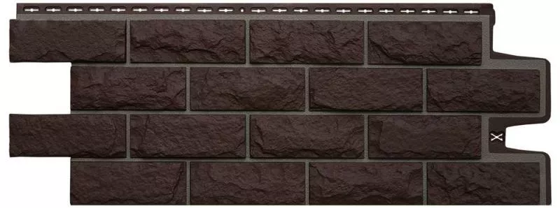 Фасадные панели Grand Line Колотый камень Design Шоколадный со швом RAL 7006 купить в екатеринбурге