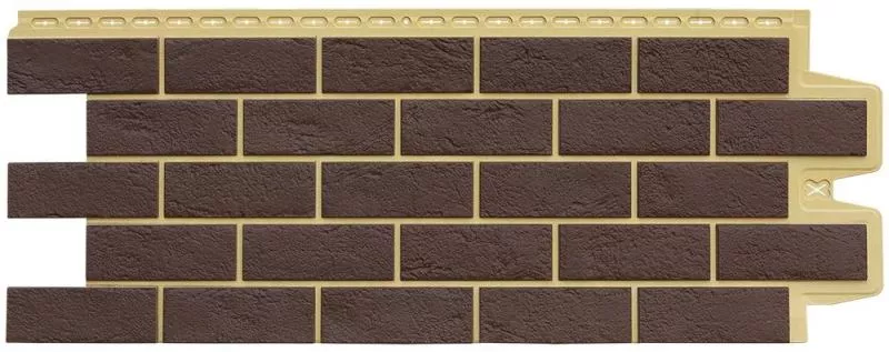 Фасадные панели GRAND LINE Коллекция Состаренный Кирпич Design Plus Каштан с песочным швом купить в екатеринбурге