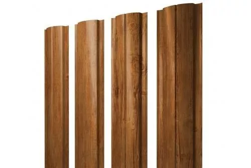 Штакетник Grand Line Slim Полукруглый 0,45 Print Elite Golden Wood Золотой Дуб купить в екатеринбурге