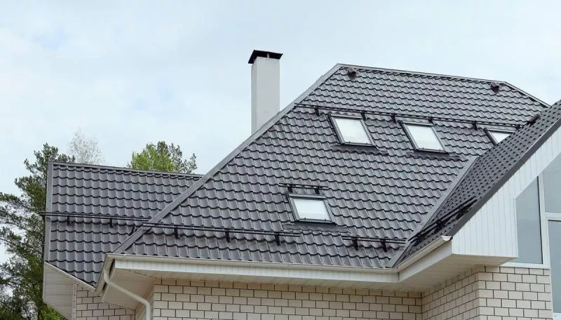 Металлочерепица Grand Line Modern 0,45 Drap RR 32 темно-коричневый купить в екатеринбурге