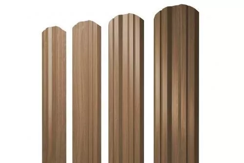 Штакетник Grand Line Twin фигурный 0,45 Print Elite Honey Wood Медовое дерево купить в екатеринбурге