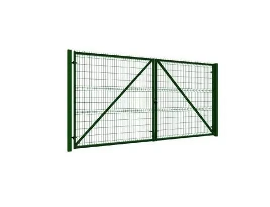 Ворота распашные, панель 3D Ш-4000 В-1900 столбы 60х60х3000 открытие наружу ППК RAL 6005 купить в екатеринбурге