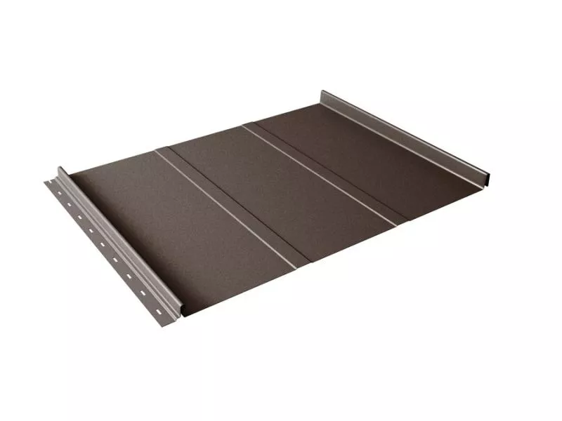 Кликфальц Line Grand Line 0,5 GreenCoat Pural BT, matt с пленкой на замках RR 32 темно-коричневый (RAL 8019 серо-коричневый) купить в екатеринбурге