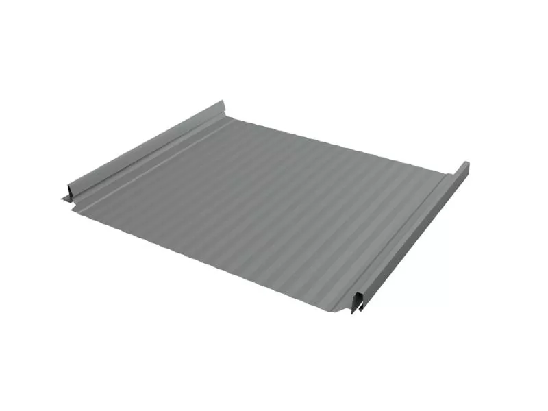 Кликфальц Pro Gofr Grand Line 0,5 GreenCoat Pural BT, matt с пленкой на замках RR 22 серый (RAL 7000 серая белка) купить в екатеринбурге