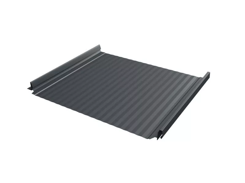 Кликфальц Pro Gofr Grand Line 0,5 Satin Matt TX с пленкой на замках RAL 7016 антрацитово-серый купить в екатеринбурге