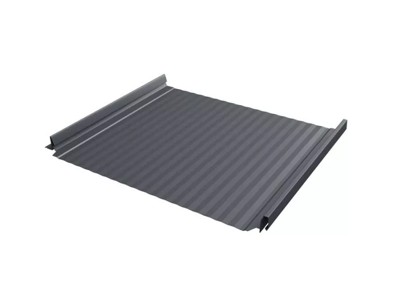 Кликфальц Pro Gofr Grand Line 0,5 Satin Matt TX с пленкой на замках RAL 7024 мокрый асфальт купить в екатеринбурге