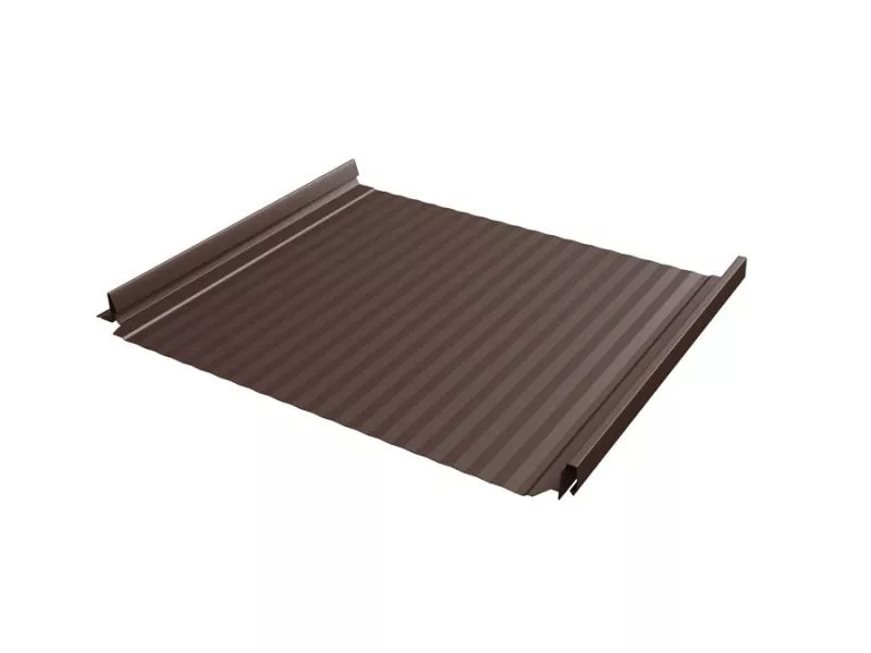 Кликфальц Pro Gofr Grand Line 0,5 Satin Matt TX с пленкой на замках RAL 8017 шоколад купить в екатеринбурге