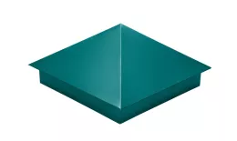 Колпак на столб 390х390мм 0,45 PE с пленкой RAL 5021 водная синь. Артикул: 31891