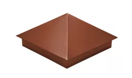 Колпак на столб 390х390мм 0,45 PE с пленкой RAL 8004 терракота. Артикул: 31871