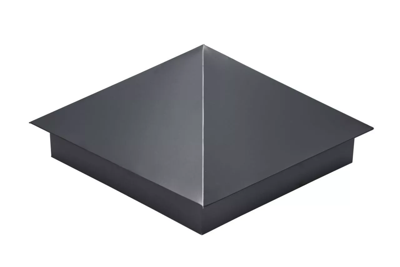 Колпак на столб 390х390мм 0,5 GreenCoat Pural BT, matt с пленкой RR 23 темно-серый (RAL 7024 мокрый асфальт) купить в екатеринбурге