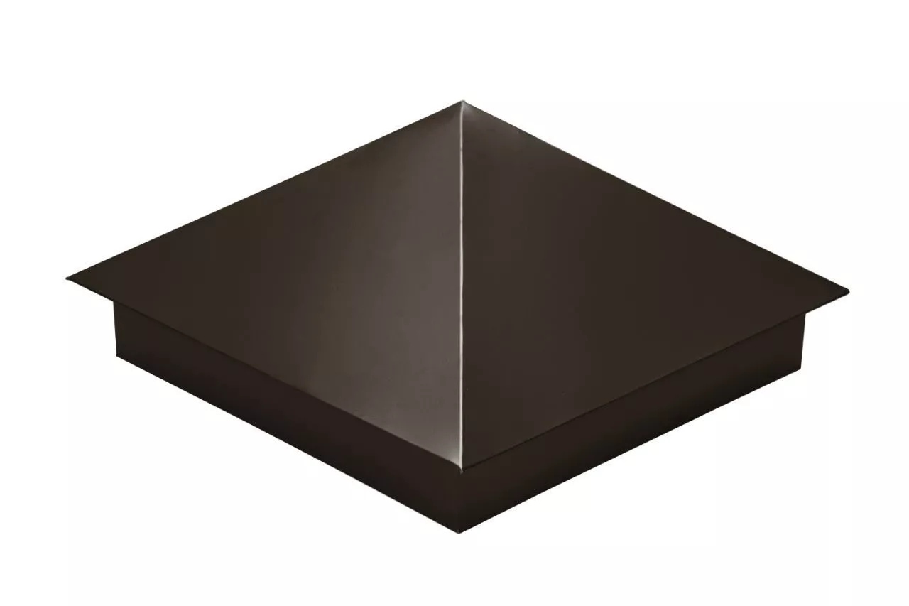 Колпак на столб 390х390мм 0,5 PurPro Matt 275 с пленкой RR 32 темно-коричневый купить в екатеринбурге