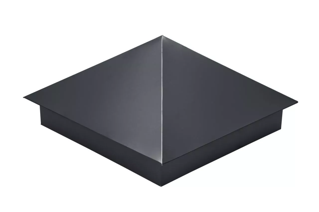 Колпак на столб 390х390мм 0,5 Satin Matt с пленкой RAL 7024 мокрый асфальт купить в екатеринбурге