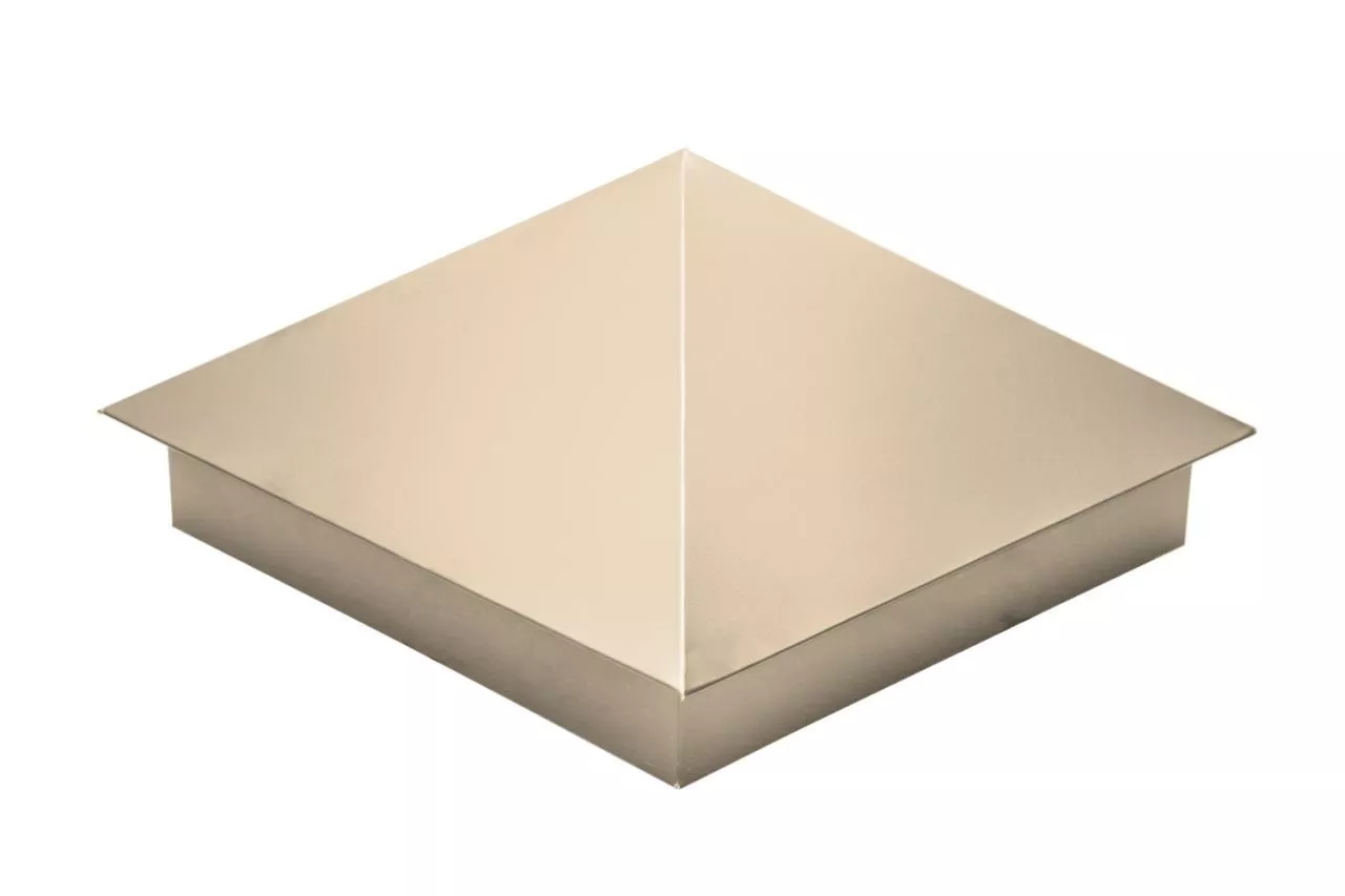 Колпак на столб 390х390мм 0,5 Satin с пленкой RAL 1015 светлая слоновая кость купить в екатеринбурге