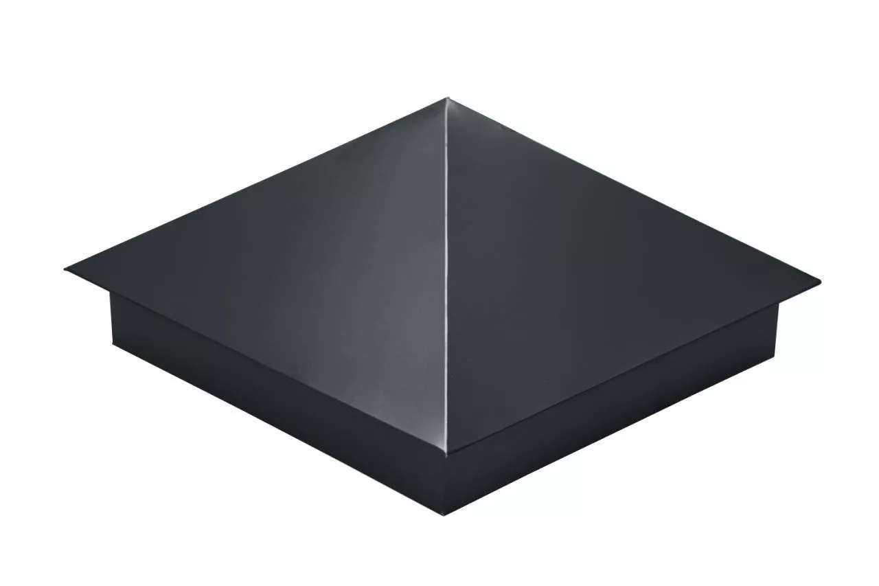 Колпак на столб 390х390мм 0,5 Satin с пленкой RAL 7016 антрацитово-серый купить в екатеринбурге