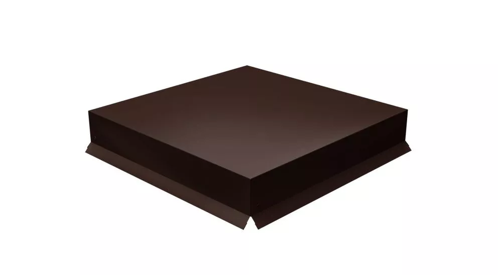 Колпак на столб крышка 390х390мм 0,5 Satin Matt с пленкой RAL 8017 шоколад купить в екатеринбурге