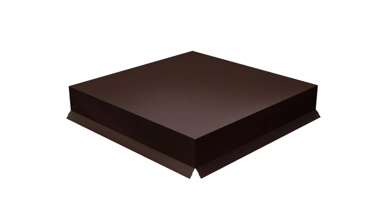 Колпак на столб крышка 390х390мм 0,5 Satin с пленкой RAL 8017 шоколад купить в екатеринбурге