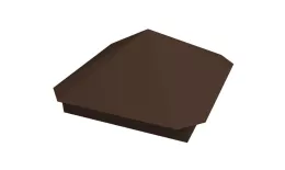 Колпак на столб Пирамида 355х355мм 0,5 Satin с пленкой RAL 8017 шоколад. Артикул: 32001