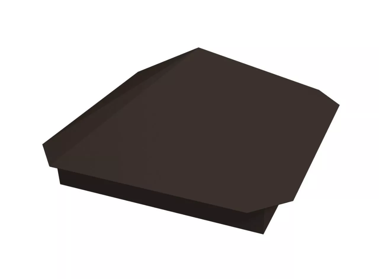 Колпак на столб Пирамида 390х390мм 0,5 Satin с пленкой RR 32 темно-коричневый купить в екатеринбурге
