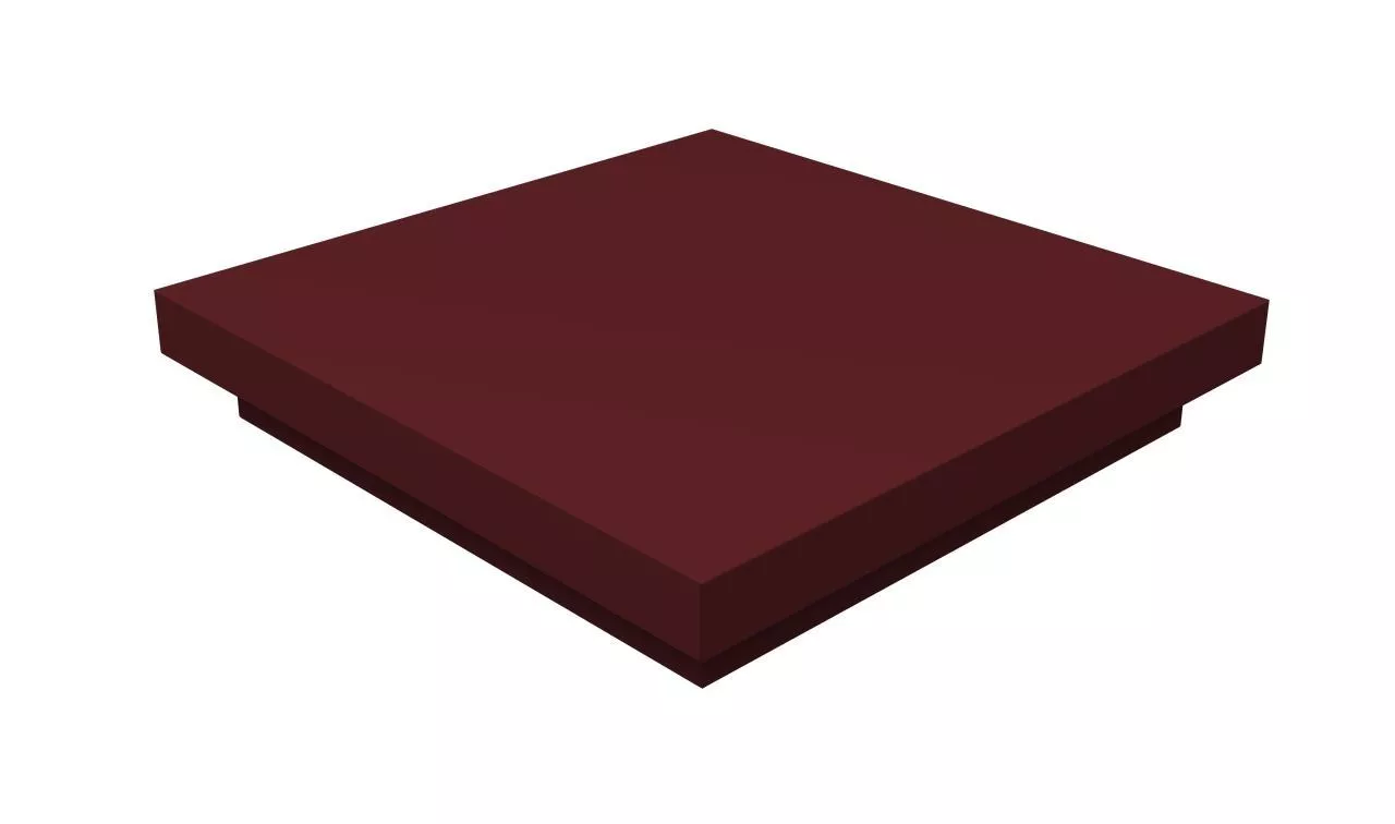 Колпак на столб плоский 390х390мм 0,5 Satin с пленкой RAL 3005 красное вино купить в екатеринбурге