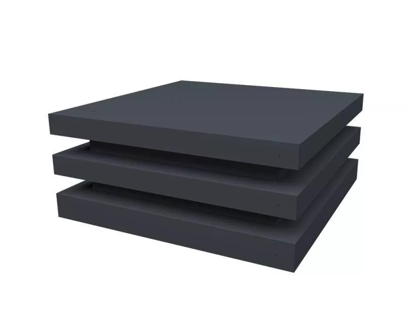 Колпак на столб плоский елка 390х390мм 0,5 Satin Matt с пленкой RAL 7024 мокрый асфальт купить в екатеринбурге