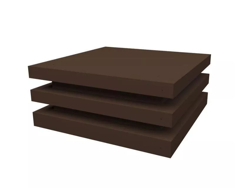 Колпак на столб плоский елка 430х430мм 0,5 Satin Matt TX с пленкой RAL 8017 шоколад купить в екатеринбурге