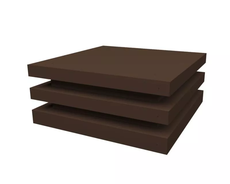 Колпак на столб плоский елка 390х390мм 0,5 Satin Matt с пленкой RAL 8017 шоколад купить в екатеринбурге