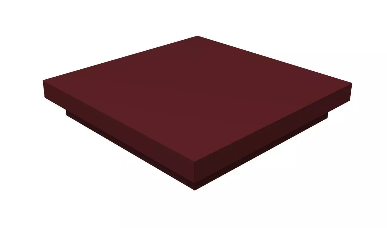 Колпак на столб плоский 490х490мм 0,5 Satin с пленкой RAL 3005 красное вино купить в екатеринбурге