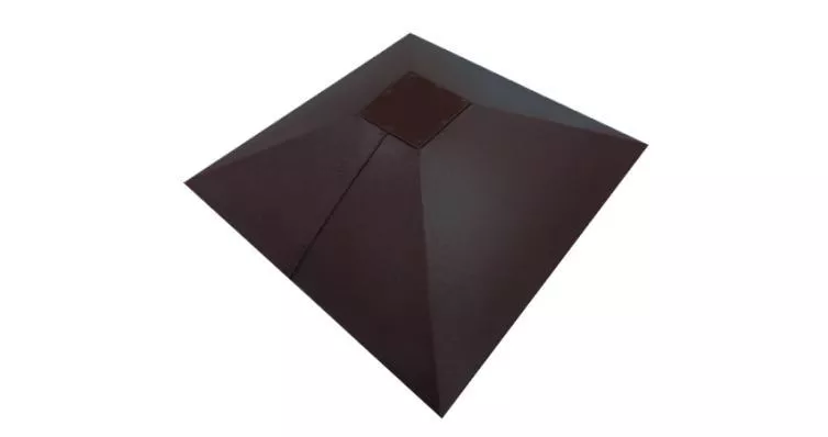 Колпак на столб под фонарь 390х390мм 0,5 GreenCoat Pural BT, matt с пленкой RR 23 темно-серый (RAL 7024 мокрый асфальт) купить в екатеринбурге