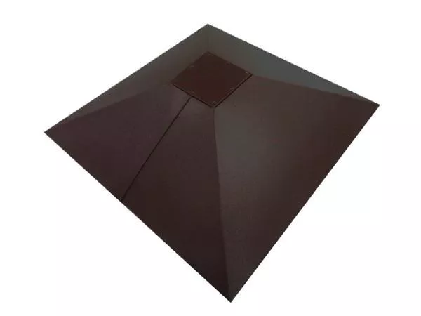 Колпак на столб под фонарь 390х390мм 0,5 GreenCoat Pural BT с пленкой RR 23 темно-серый (RAL 7024 мокрый асфальт) купить в екатеринбурге