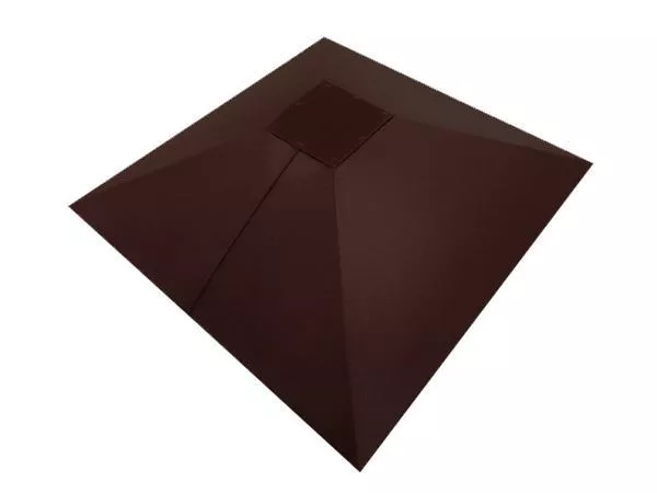 Колпак на столб под фонарь 390х390мм 0,5 Quarzit lite с пленкой RAL 8017 шоколад купить в екатеринбурге
