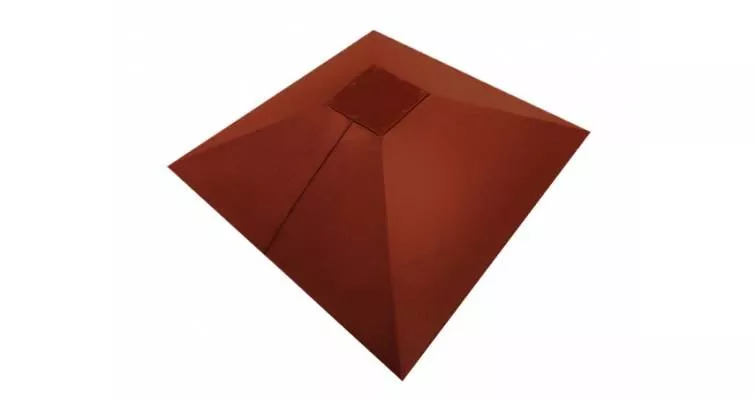 Колпак на столб под фонарь 390х390мм 0,5 Satin с пленкой RAL 8004 терракота купить в екатеринбурге