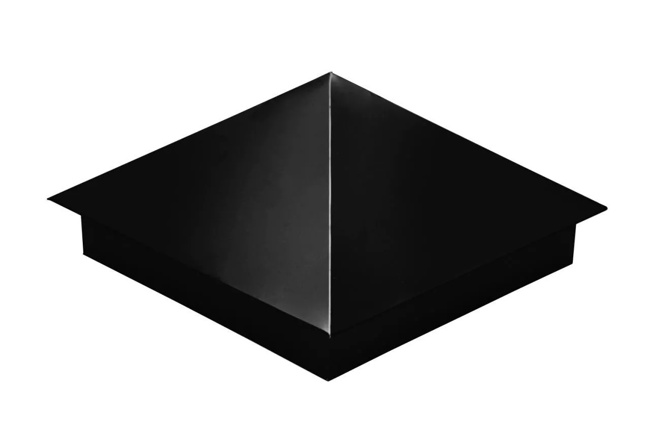 Колпак на столб 390х390мм 0,5 Satin Matt TX с пленкой RAL 9005 черный купить в екатеринбурге
