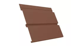 Софит металл с перфорацией Grand Line Квадро брус Satin 0,5 мм RAL 3011 коричнево-красный. Артикул: GrLn01_4