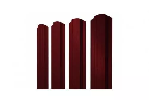 Штакетник Grand Line Прямоугольный фигурный 0,45 PE Double RAL 3005 Красное вино купить в екатеринбурге
