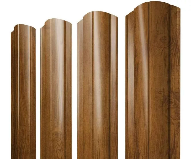 Штакетник Круглый фигурный 0,4 Print Premium Golden Wood Fresh TwinColor купить в екатеринбурге