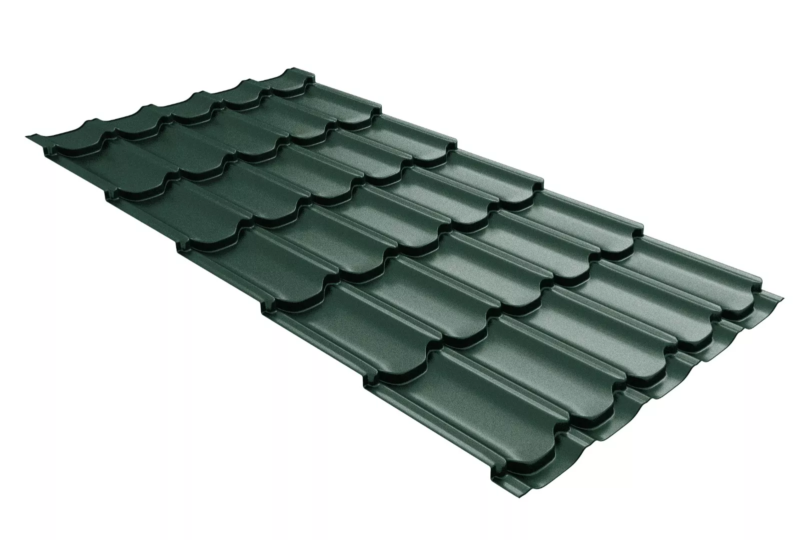 Металлочерепица GL Kvinta Plus 3D 0,5 GreenCoat Pural Matt RR 11 темно-зеленый купить в екатеринбурге
