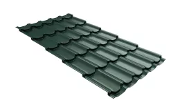 Металлочерепица GL Квинта плюс 3D (Kvinta Plus 3D) 0,5 GreenCoat Pural RR11 темно-зеленый. Артикул: GrandLineM51-3d