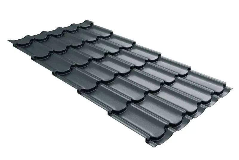 Металлочерепица GL Kvinta Plus 0,5 GreenCoat Pural Matt RAL 7016 антрацитово-серый купить в екатеринбурге