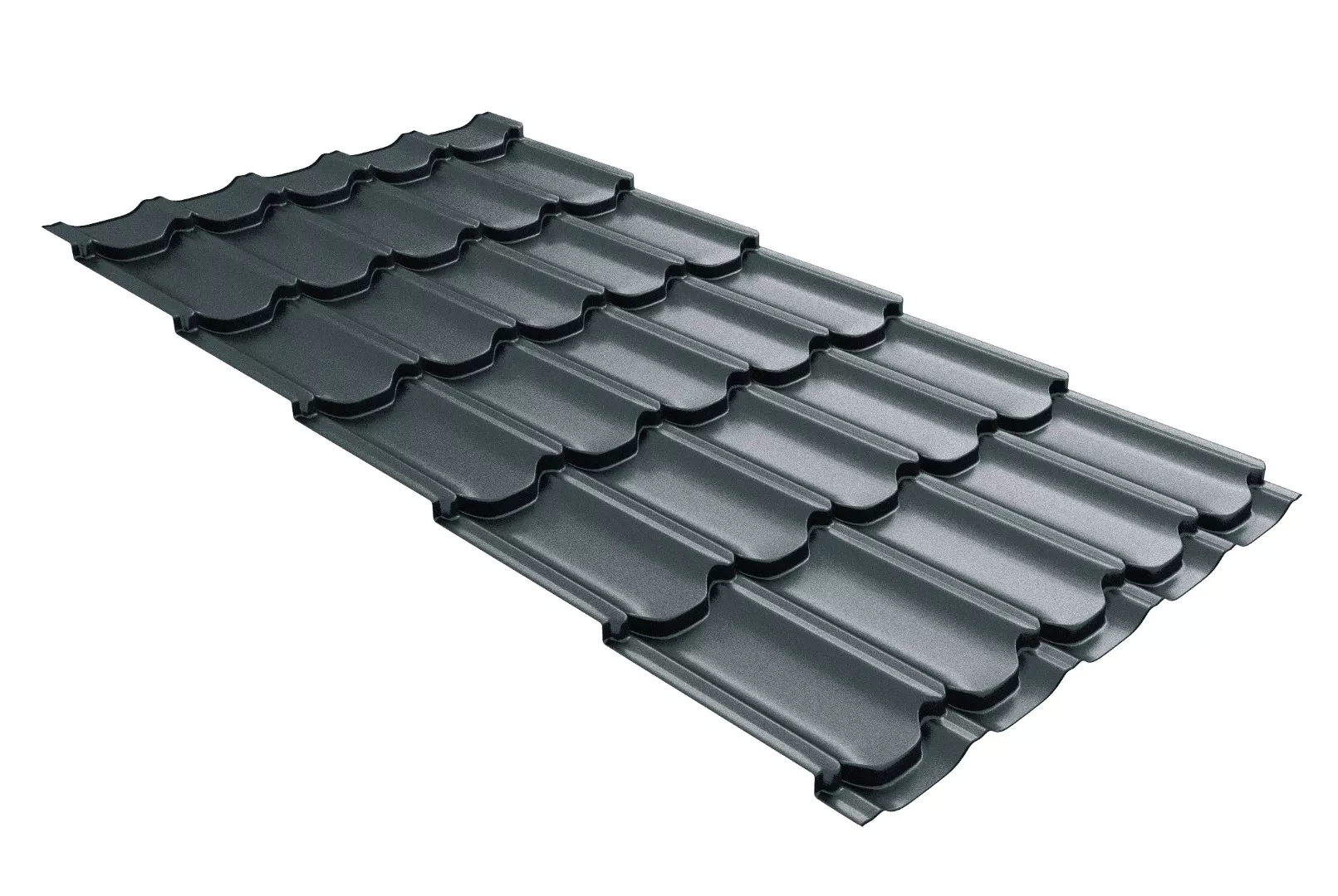 Металлочерепица GL Kvinta Plus 3D 0,5 Rooftop Matte (Стальной Бархат) RAL 7016 антрацитово-серый купить в екатеринбурге