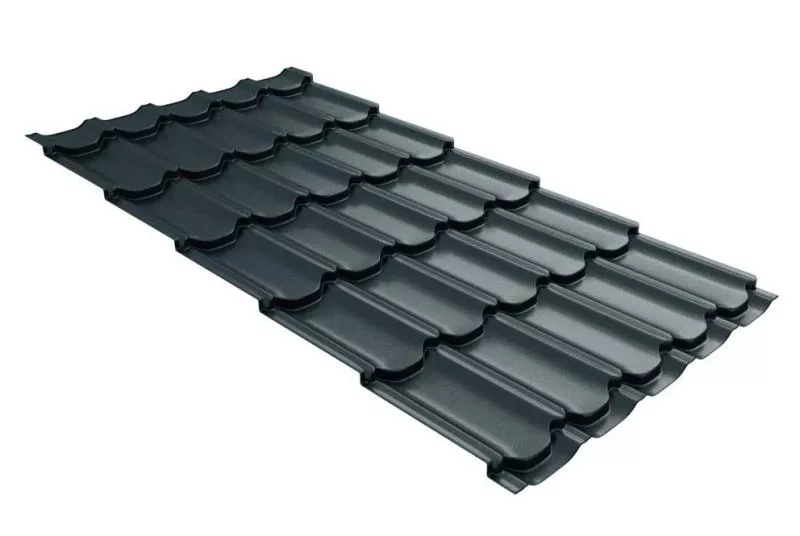 Металлочерепица GL Kvinta Plus 0,5 GreenCoat Pural Matt RAL 7024 мокрый асфальт купить в екатеринбурге