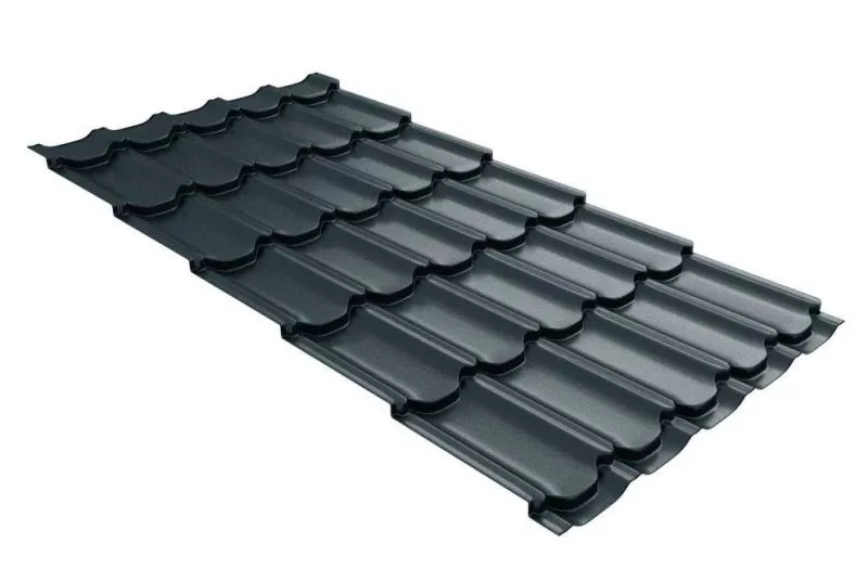 Металлочерепица GL Kvinta Plus 3D 0,5 Satin Matt RAL 7024 мокрый асфальт купить в екатеринбурге