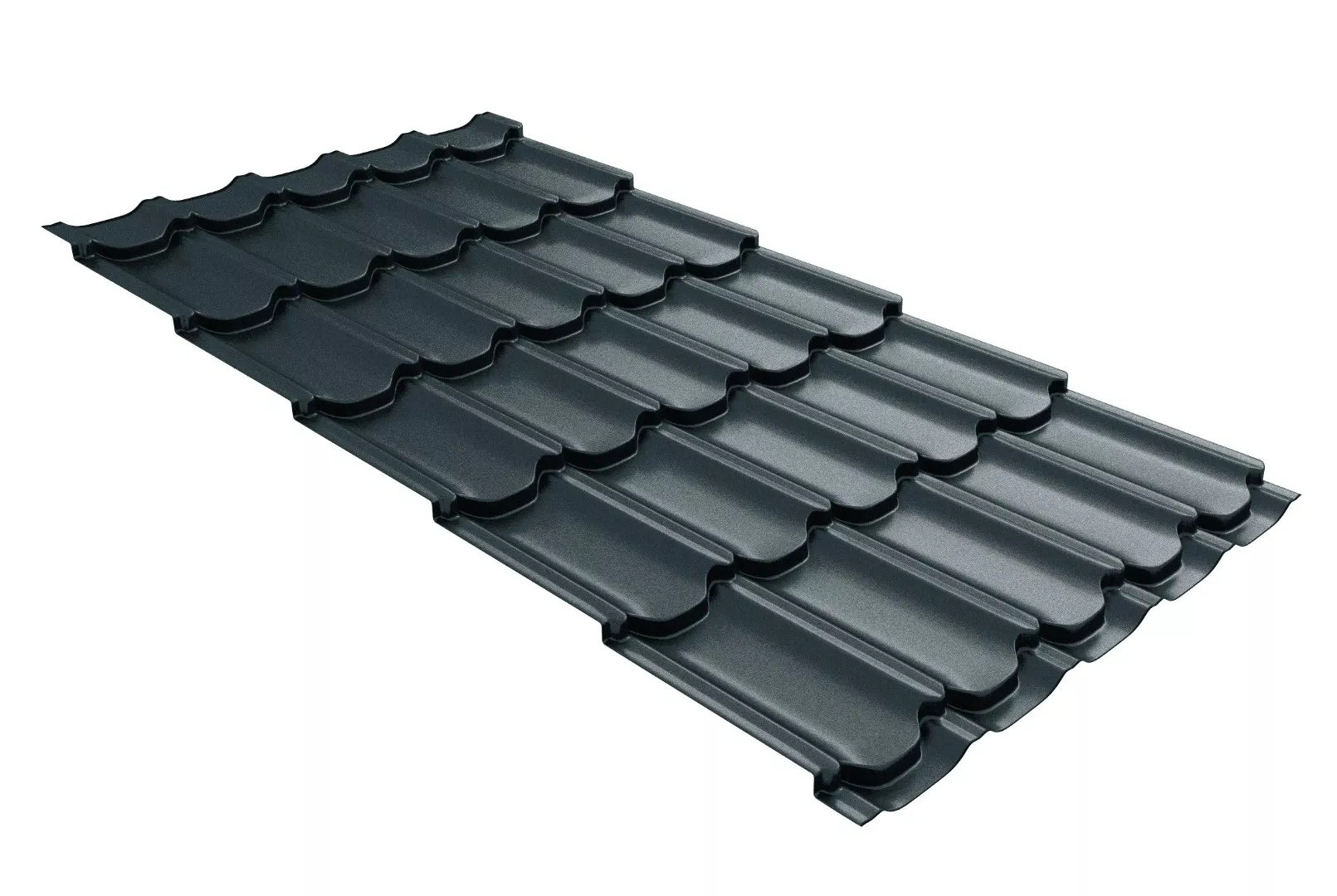 Металлочерепица GL Kvinta Plus 3D 0,5 Rooftop Matte (Стальной Бархат) RAL 7024 мокрый асфальт купить в екатеринбурге