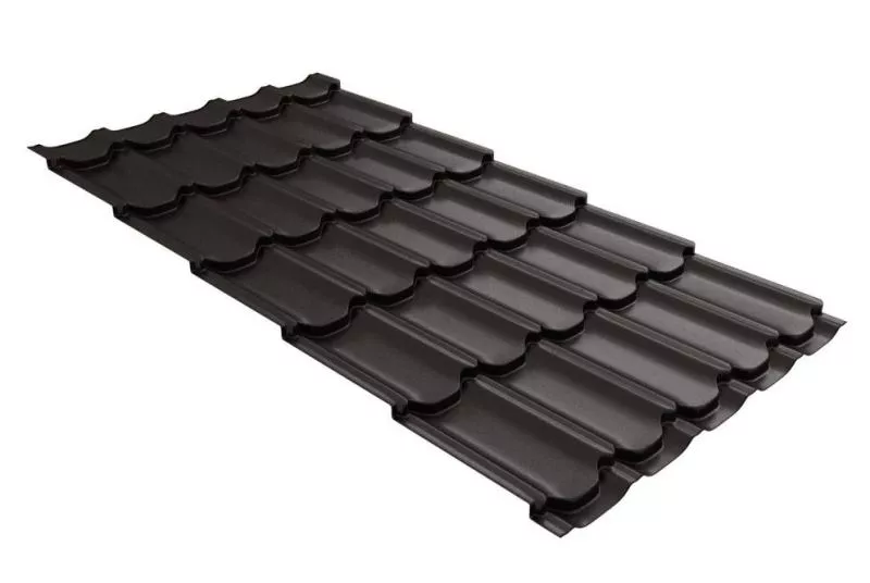 Металлочерепица GL Kvinta Plus 3D 0,5 GreenCoat Pural Matt RAL 8019 Темно-коричневый купить в екатеринбурге